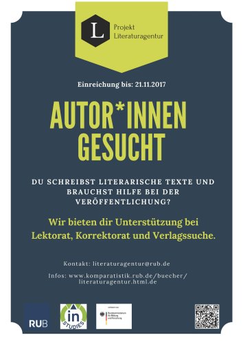Literaturagentur – Ausschreibung Literaturagentur – Ausschreibung
